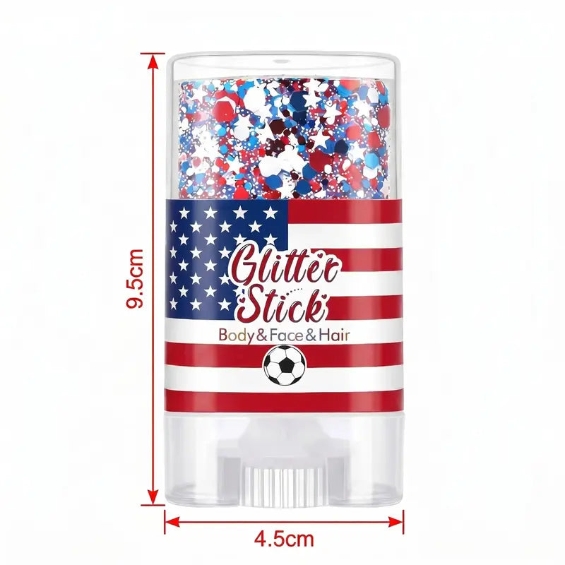 🔥LAST DAY 70% OFF 4th of July Glitter Stick - Red White Blue Patriotic Sparkle Gel for Face Hair & Body
